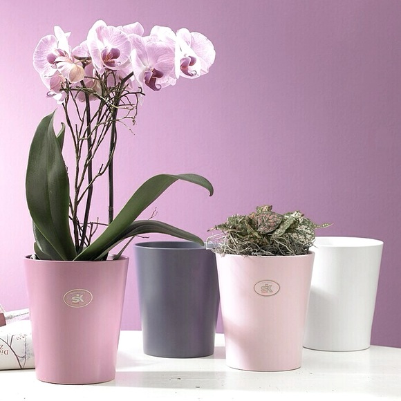 SK Pottery Soendgen Keramik Charcoal Grey Flower Pot Clay Merina Orchid Planter - Picture 1 of 11